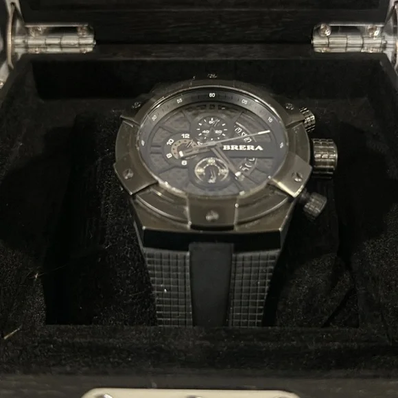Brera Men’s Watch Black on Black Combination - With box